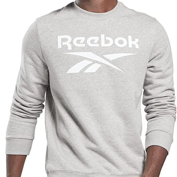 🆕Reebok Men's Training Essentials Graphic Sweatshirt, Medium Grey Heather, NWT - Picture 3 of 6